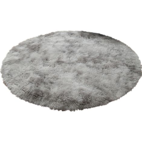 Runder, Flauschiger, Moderner Teppich Für Wohnzimmer, Schlafzimmer, Esszimmer Oder Kinderzimmer, Bequemer Und Rutschfester Bodenteppich (hellgrauer Farbton, 140 Cm X 140 Cm)