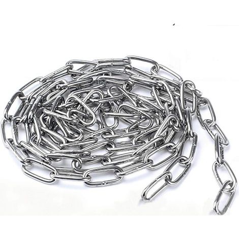 Hochleistungsfähige Kette Aus Edelstahl 304 Mit Verschweißten Stahlgliedern Für Zäune, Gehwege Und Hundeleinen, Trockenketten, Maximale Traglast 200 Kg, 4 Mm – 1 M