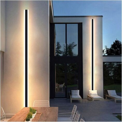 Moderne Außenwandleuchte, Wasserfest, Langer Led-streifen, Schutzart Ip65, Aluminium-wandleuchte, Veranda- Und Gartenleuchte, 30 Cm, Warmweiß