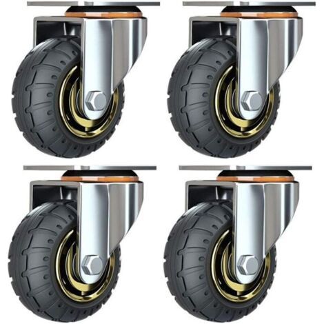 Satz Mit 4 Universalrädern 3 Zoll Ohne Bremsen, Geräuscharme Transportrollen, Universal-lenkrollen, 75 Mm Industrie-plattenräder, Transportrollen Für Möbel.