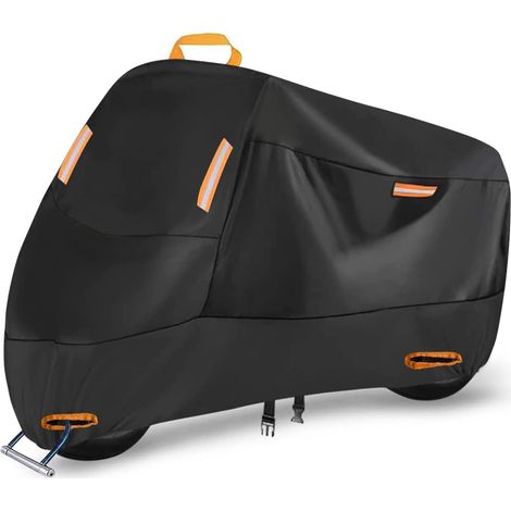 Wasserdichte Motorradabdeckung, 300d Oxford Indoor/outdoor Motorradabdeckung Mit 4 Reflektorstreifen Und 2 Schlosslöchern, Für Kawasaki Yamaha Honda (l: 220 X 95 X 110 Cm)