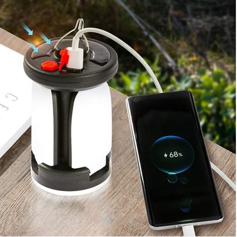 Wiederaufladbare Solar-campinglaterne, 1000 Lumen, Leistungsstarker 4500-mah-akku, 6 Leuchtmodi, Faltbar, Ideal Für Camping, Wandern, Rettungsdienste, Angeln Und Höhlenforschung