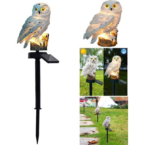 Solar-gartenleuchte, Dekorative Solar-außenleuchte, Wasserdichte Weg-/rasenleuchte, Eulenmotiv, 842 Cm (weiß), 1 Stück