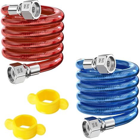 2 Flexible Zulaufschläuche Aus Edelstahl 304, G1/2"-schlauchverbinder Für Warm- Und Kaltwasserbereiter, 40 Cm