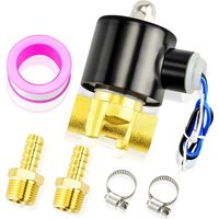 1/4" Bsp 220v Elektrisches Magnetventil Aus Messing Mit Schlauchanschluss, Geeignet Für Geschlossene Systeme Mit Wasser, Luft, Kraftstoff Und Gas