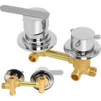 Thermostat-duschmischer, 3-wege-wasserauslass, G1/2-gewinde/anschluss, 10 Cm Mittenabstand, Duschkabinenmischer Aus Messing, Mit Keramikkartusche (3-wege-anschluss, 10 Cm Anschluss)