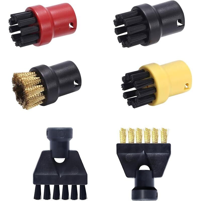 Set Mit 6 Zubehörteilen Für Das Kärcher Easyfix Sc1 Sc2 Sc3 Sc4 Sc5 Dampfreiniger-set, Inklusive Zubehörbürsten Und Ersatzbürsten.