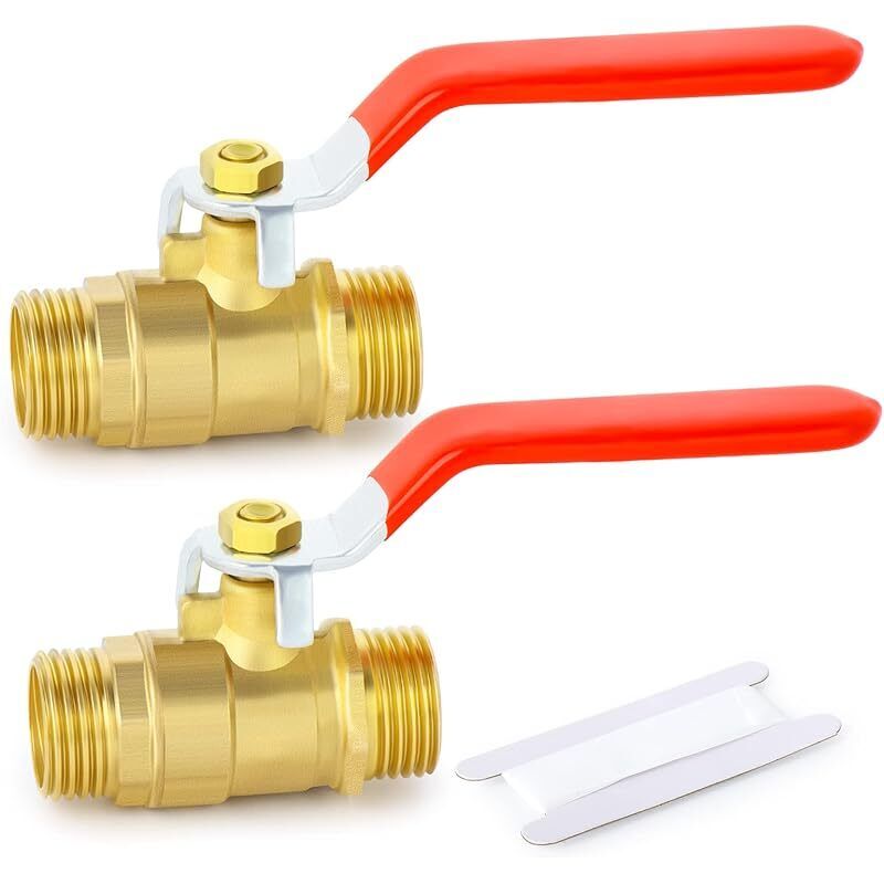 2 X 1/2" Bsp-kugelhähne Aus Messing Mit Außengewinde, Geeignet Zum Verbinden Von Rohrverbindungsstücken.