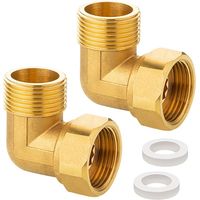 Satz Aus 2 Drehbaren Messing-fittings, 1" Außengewinde X 1" Innengewinde, Dn25 90°-winkelstück Für Wasser- Und Zentralheizungsanlagen