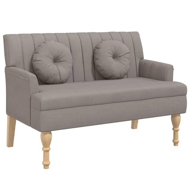 vidaXL Sitzbank mit Kissen Taupe 113x64,5x75,5 cm Stoff 372135