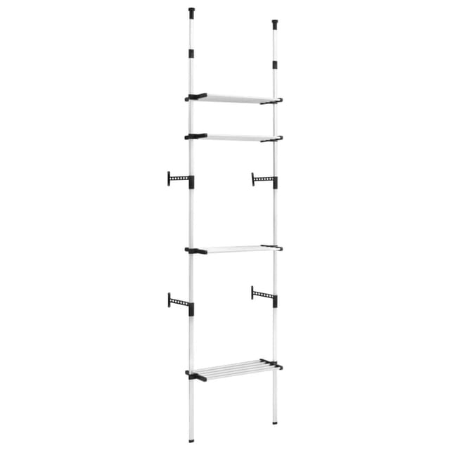 vidaXL Teleskop-Garderobe mit Regalen Aluminium 321106