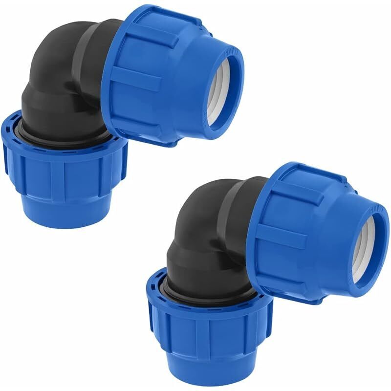 32 Mm X 32 Mm 90°-winkel Für Pe-kompressionswasserrohre – Pn16 Winkelverbinder – Kompatibel Mit Pe80- Und Pe100-rohren – 2 Stück