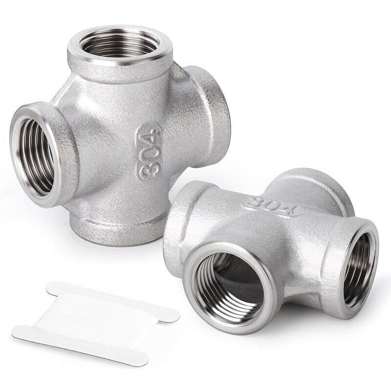 2 Stück 3/4" Edelstahl 304 4-wege-kupplung Mit Innengewinde, Rohrverschraubungen Mit Innengewinde