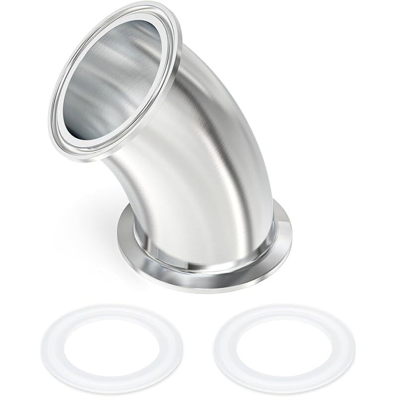 1-teiliger 45-grad-winkel, Sanitärarmaturen Aus Edelstahl 304 Für Rohre Mit 64 Mm (2-1/2") Außendurchmesser, 77,5 Mm (2,5") Klemmflansch Mit Silikondichtungen.