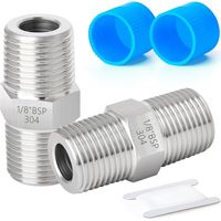 2 Stück 1/8" Außengewinde Bsp X 1/8" Außengewinde Bsp Geschmiedete Sechskantnippelverbinder Aus Edelstahl Sus 304 Rohrverschraubungen
