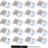 20-teiliges To-220 Kühlkörper-isolier-montageset, Kühlkörper Mit Nadel + Schraube + Unterlegscheibe + Silikonkautschukisolator, Für Mosfet-transistor, 20 X 15 X 10 Mm