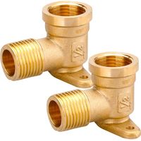 Set Aus 2 1/2"-messing-wandarmaturen, Dn15-winkel, 90°-wandwinkelverteiler, Armatur Mit Innengewinde, 1/2" Ig X 1/2" Ag Wasserarmaturen