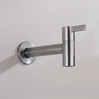 13,5 Cm Edelstahl-wandarmatur Für Kaltwasser Im Außenbereich, 1/2"-anschluss, Geeignet Für Bad, Balkon, Garten, Waschküche, Gebürstete Oberfläche