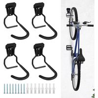 Set Mit 4 Vertikalen Haken, Fahrradaufhängern, Robusten Haken, Wandhalterung Für Fahrräder, Für Garage, Fahrradaufbewahrung, Vertikaler Fahrradständer, Bodenfahrradständer