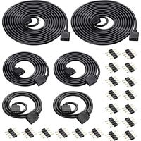 6 Stück Rgb-led-streifen-verlängerungskabel (0,5 M/1 M/2 M), 4-polig, Led-streifen-verbinder, Passend Für Smd 5050, 3528 Und 2835 Rgb-led-streifen, Schwarz