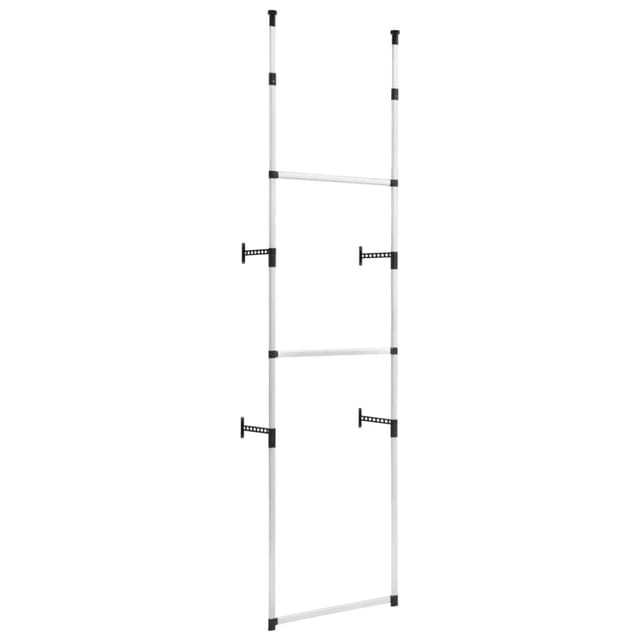 vidaXL Teleskop-Garderobe mit Stangen Aluminium 321105