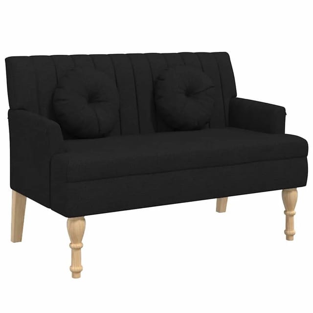 vidaXL Sitzbank mit Kissen Schwarz 113x64,5x75,5 cm Stoff 372132