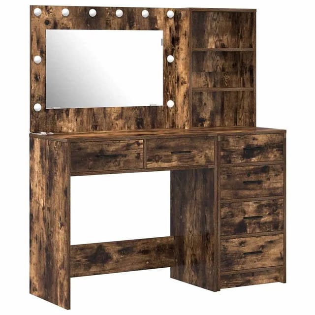 vidaXL Schminktisch mit Regal Braun 78,5 x 41 x 135 cm Holzwerkstoff 3334195