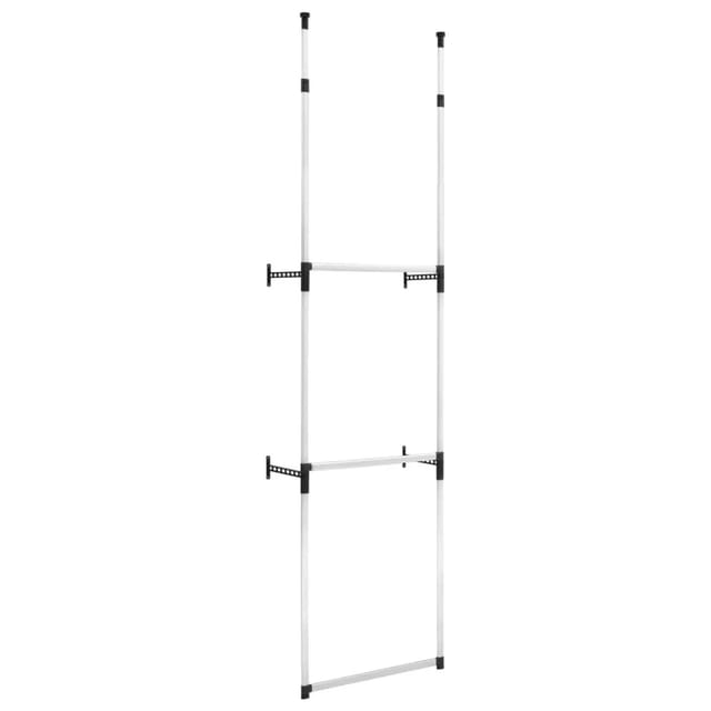 vidaXL Teleskop-Garderobe mit Stangen Aluminium 321112