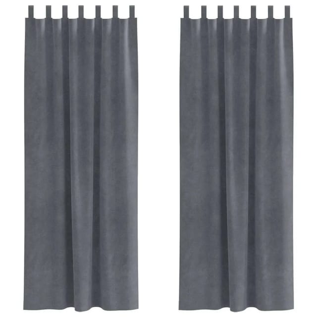 vidaXL Vorhänge 2 Stk Hellgrau 140 x 260 cm Samt 4107297
