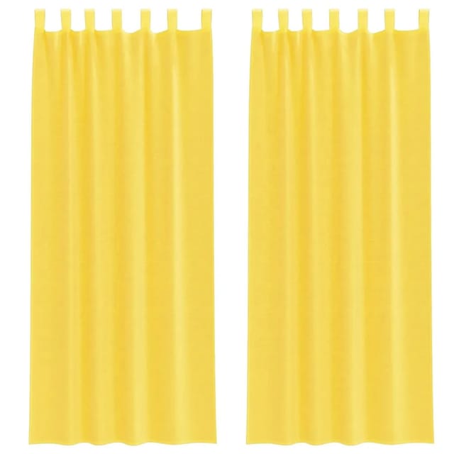 vidaXL Voile Vorhänge mit Schlaufen 2 Stk Gelb 140x260 cm 4102320