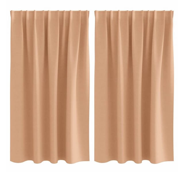 vidaXL Verdunkelungs-Vorhänge mit Ringen Hellbraun Polyester 4107478