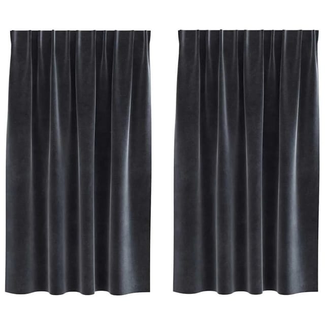 vidaXL Vorhänge 2 Stk Dunkelgrau 140 x 140 cm Samt 4107228