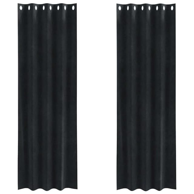 vidaXL Vorhänge 2 Stk Schwarz 140 x 245 cm Samt 4107166