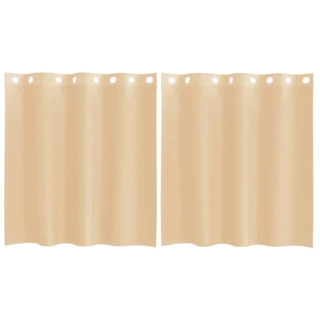 vidaXL Voile Vorhänge mit Ösen 2 Stk Sandfarbe 4102119