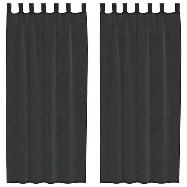 vidaXL Voile Vorhänge mit Lasche 2 Stk Schwarz 4102259