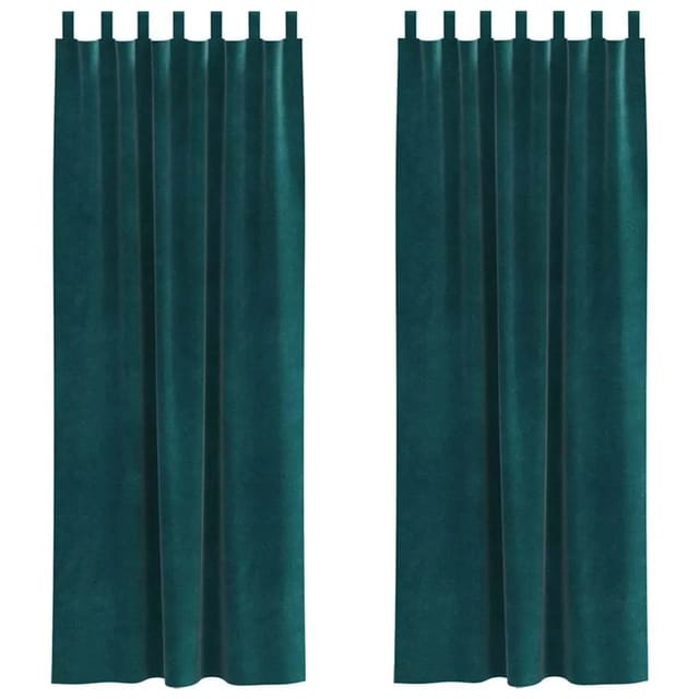 vidaXL Vorhänge 2 Stk Dunkelgrün 140 x 260 cm Samt 4107222