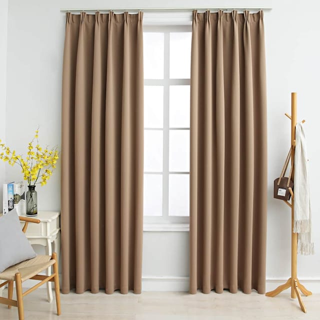 vidaXL Verdunkelungsvorhänge mit Haken 2 Stk Taupe 140x225cm 134439
