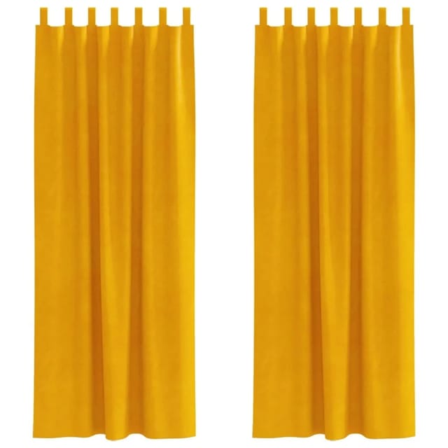 vidaXL Vorhänge 2 Stk Senfgelb 140 x 260 cm Samt 4107282