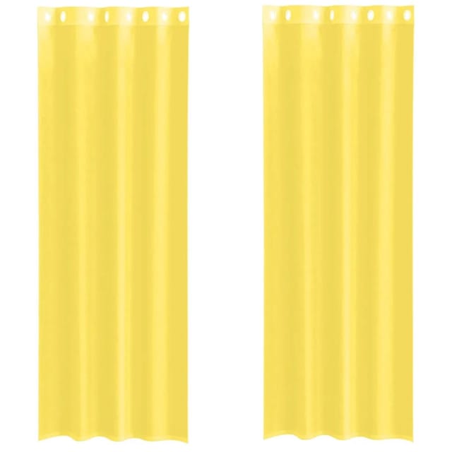 vidaXL Voile Vorhänge mit Ösen 2 Stk Gelb 4102136