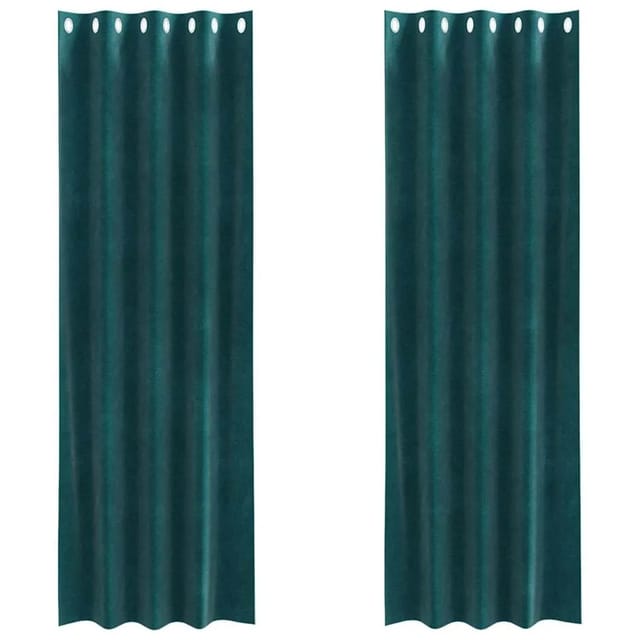 vidaXL Vorhänge 2 Stk Dunkelgrün 140 x 225 cm Samt 4107210