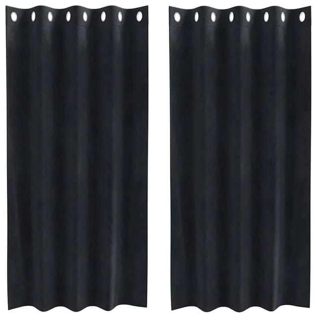vidaXL Vorhänge 2 Stk Schwarz 140 x 175 cm Samt 4107164
