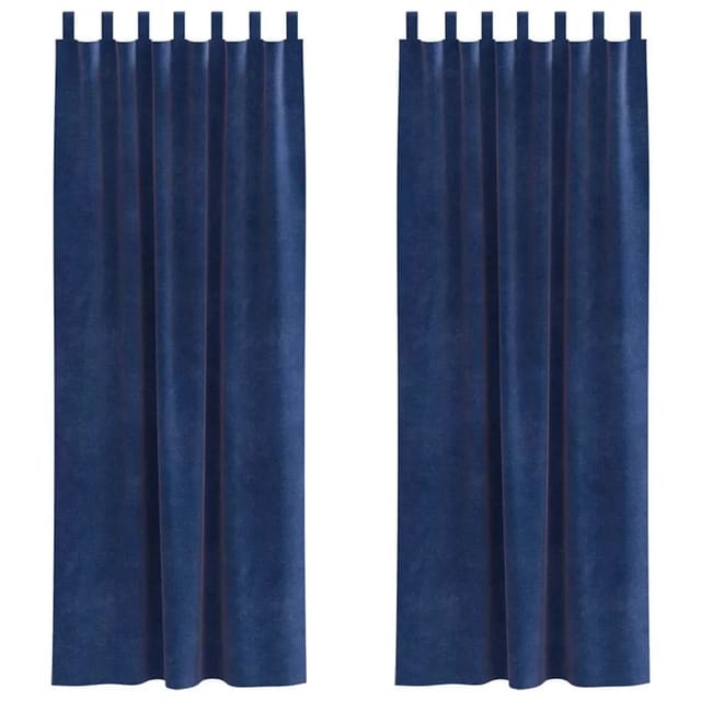 vidaXL Vorhänge 2 Stk Dunkelblau 140 x 225 cm Samt 4107205