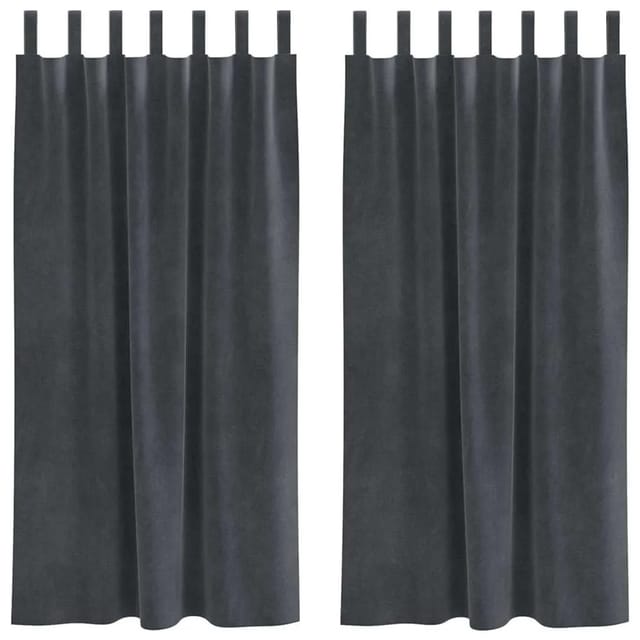 vidaXL Vorhänge 2 Stk Hellgrau 140 x 175 cm Samt 4107264