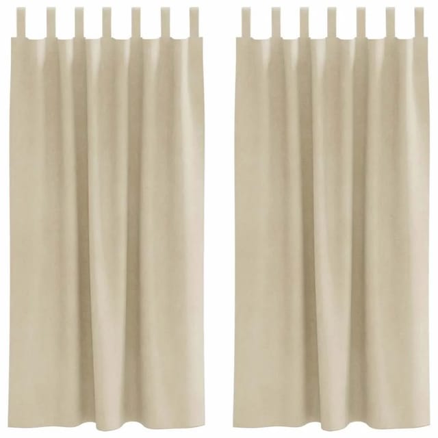 vidaXL Vorhänge 2 Stk Creme 140 x 175 cm Samt 4107189