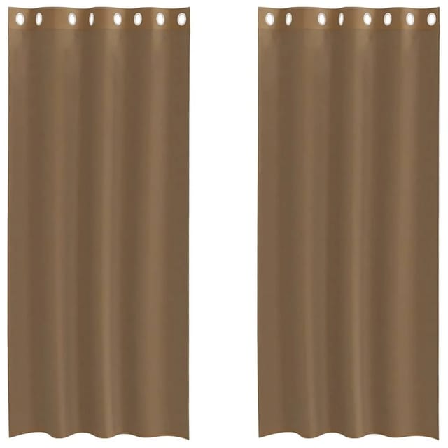 vidaXL Voile Vorhänge mit Ösen 2 Stk Hellbraun 4102128