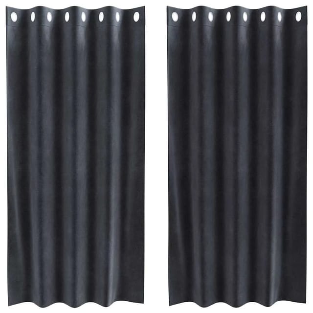 vidaXL Vorhänge 2 Stk Dunkelgrau 140 x 175 cm Samt 4107224