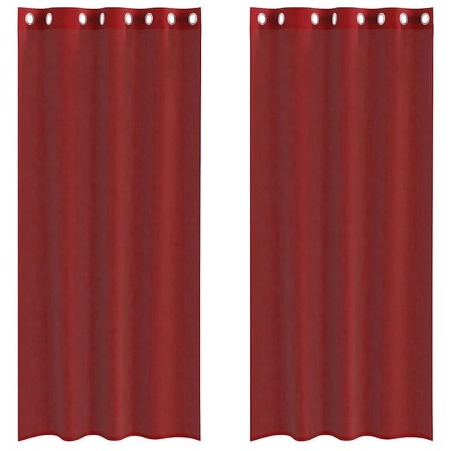 vidaXL Voile Vorhänge mit Ösen 2 Stk Weinrot 4102158