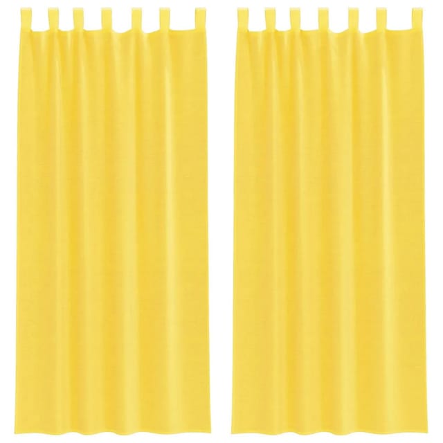vidaXL Voile Vorhänge mit Schlaufen 2 Stk Gelb 140x245 cm 4102319