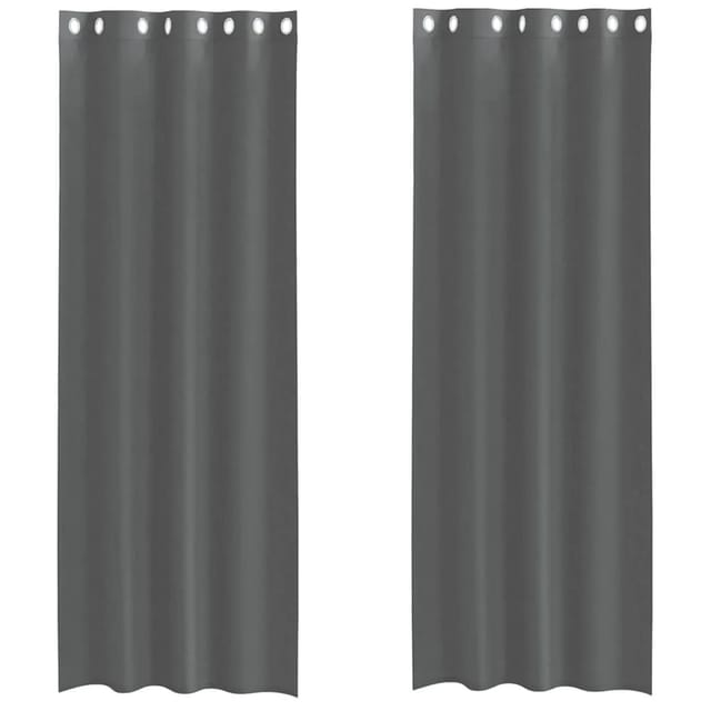 vidaXL Voile Vorhänge mit Ösen 2 Stk Dunkelgrau 140x300 cm 4102082