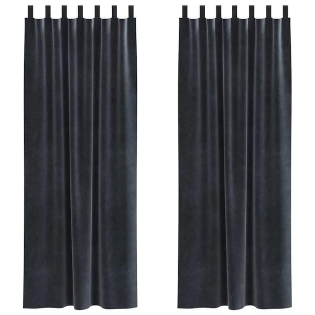 vidaXL Vorhänge 2 Stk Dunkelgrau 140 x 245 cm Samt 4107236